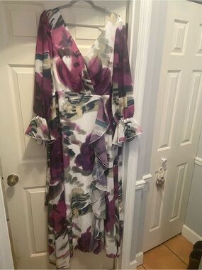 2X 3X 22/24 Flowy Ruffles Dress Mother Bride Bridesmaid Everyday Maxi